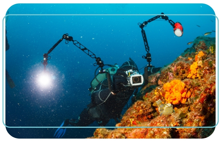 materiel de photo sous marine