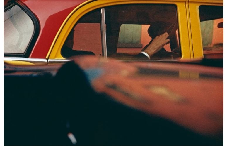Photogrpahie de taxis par Saul Leiter