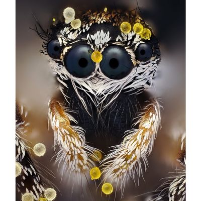 second laur�at jumping spider with pollen